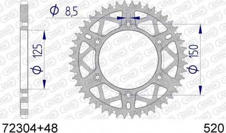 Achtertandwiel Afam voor Motor Husaberg 650 FE 2004 tot 2008 72304 Nieuw in uitverkoop