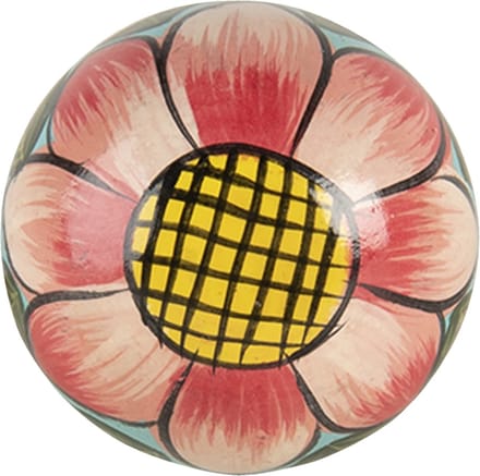 Clayre & Eef Deurknop 3x7 cm Rood Roze Hout Bloem