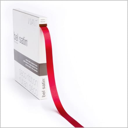 Poly Satijnlint Rood – 15 mm × 100 m – polysatijn