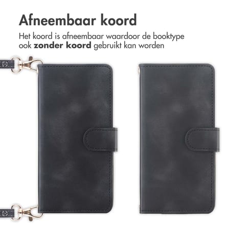 imoshion Hoesje - Geschikt voor Google Pixel 9a - Bookcase met koord - Zwart