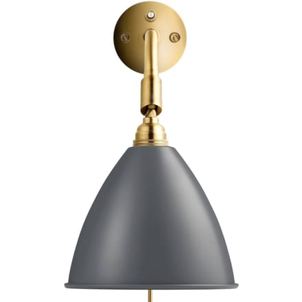 Gubi wandlamp Bestlite BL7, grijs/messing, Ø 16 cm, E14