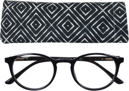 Lilly&June Leesbril Zwart +3 - Met Bijpassend Etui