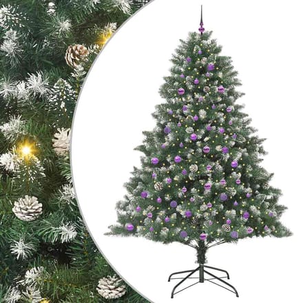 vidaXL - Kunstkerstboom - Groen - 240 - cm - PVC - en - Plastic - en - Staal