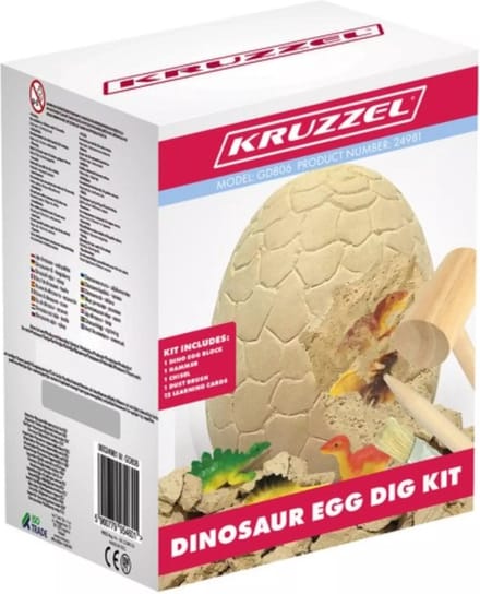 Kruzzel Dinosaur Egg - Educatieve Opgravingskit - Inclusief 12 Dinosaurussen