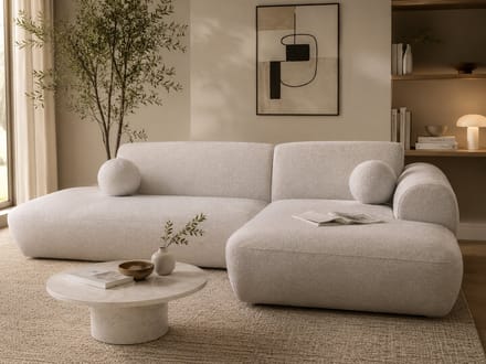 Hoeksalon ravellina- lounge Rechts- beige- zetelsenbedden