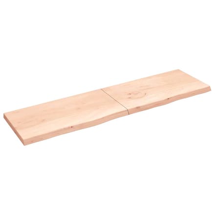 vidaXL - Wandschap - 220x60x(2-6) - cm - onbehandeld - massief - eikenhout