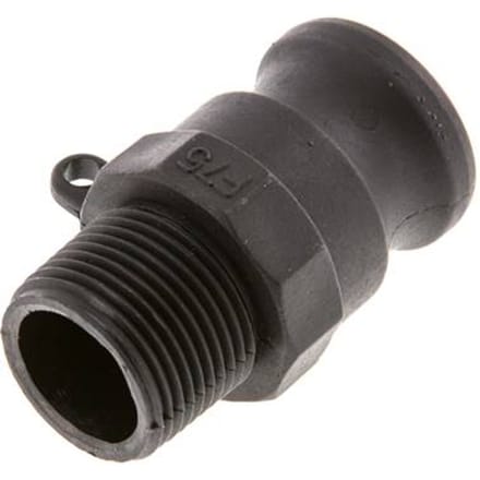 Camlock DN 20 (3/4'') Koppeling PolypropyleenR 3/4'' met buitendraad Type F MIL-C-27487 [2 Stuks]