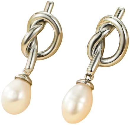 Oorsteker knoop zilver