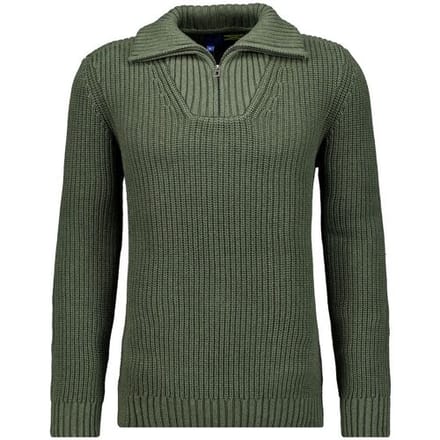Ragman Trui Cotton Troyer Zip Rib Knit Khaki / male