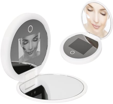 NTHProducts - Portable UV Mirror - Compact Makeup Spiegel - UV Camera - Grijs - Reis Spiegels - Geschikt voor Make-up - Compact en Magnifying
