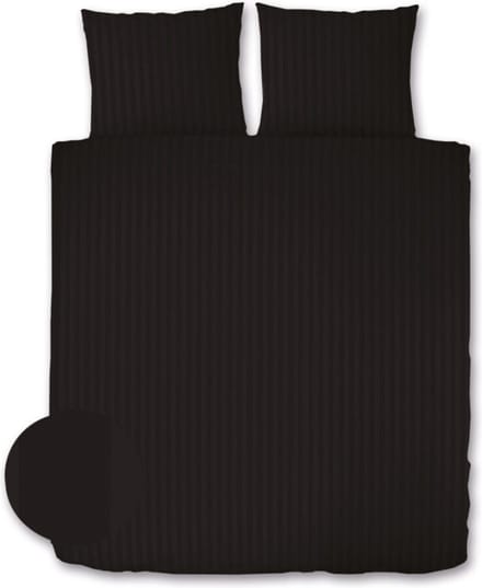 Dekbedovertrek Satijn Gestreept - Hotel Kwaliteit 230 TC - 2 persoons - 200 x 200/220 cm - Zwart