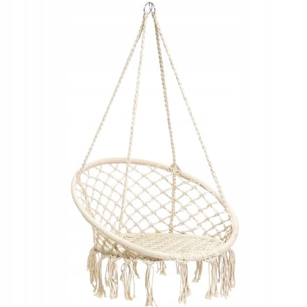 Braziliaanse schommel fauteuil hangmat stoel met kussen RIO BEIGE