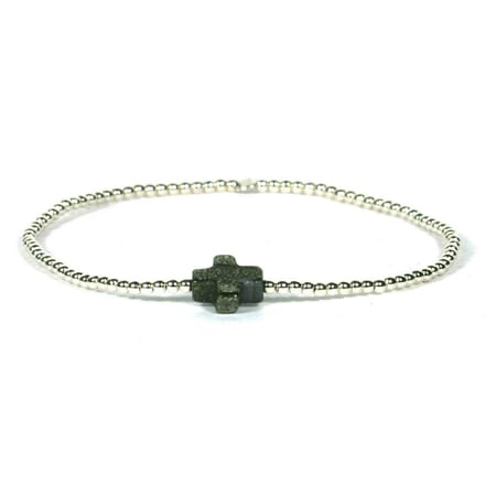 Heaven Eleven - 925 zilver - dikte 1mm - goud pyrite kruis
