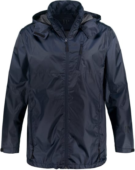 JP 1880 - Heren - Regenjas waterafstotend capuchon rits lichte voering van mesh - Donkermarine - Maat L