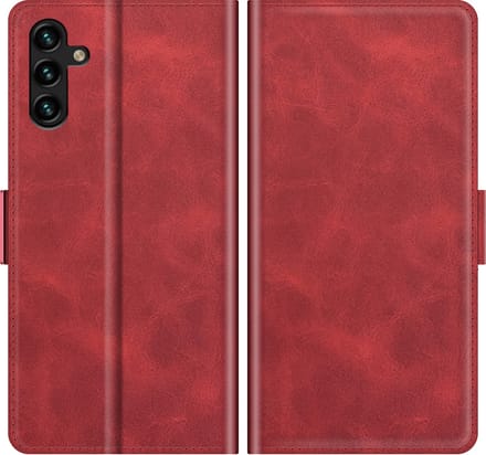 MobyDefend Hoesje - Geschikt voor Samsung Galaxy A04s - Luxe Wallet Book Case (Sluiting Zijkant) - Rood