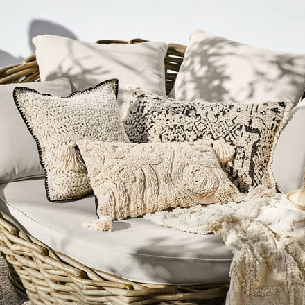 LOBERON Kussenhoes set van 3 Norlinn beige/zwart