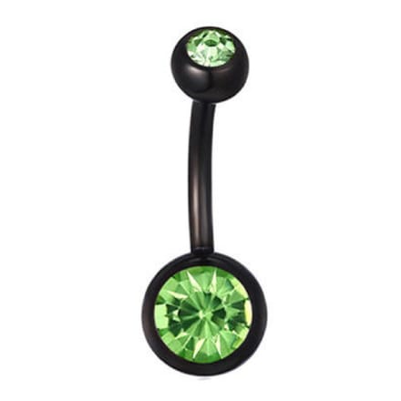 Navel Piercing - Zwart Met Steentjes