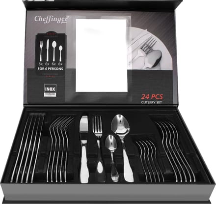 Cheffinger Bestekset - 24 delig - Zilver - RVS