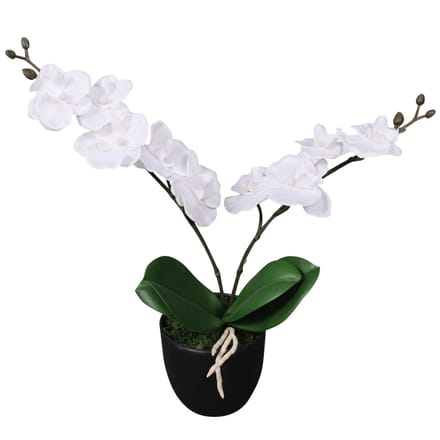 vidaXL - Kunstplant - orchidee - met - pot - 30 - cm - wit