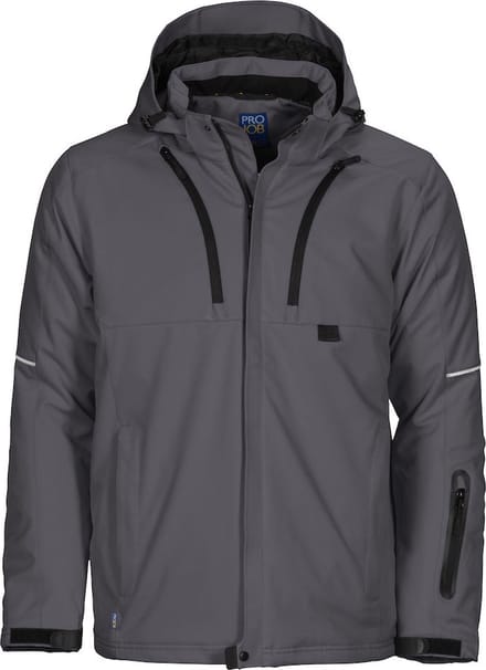 Projob Gevoerde Softshell Jas 643407 Grijs - Maat 4XL