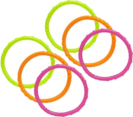 Duikringen zwembad speelgoed - set van 6x - verschillende kleuren - kunststof