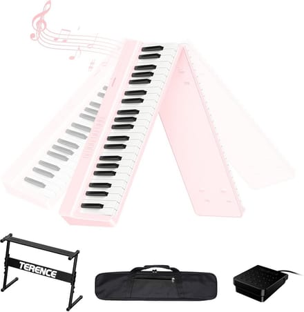 Opvouwbaar Digitale Piano 88 Toetsen met Z-Stand | Draagbaar Semi-Gewogen Keyboard met Speaker & Bluetooth