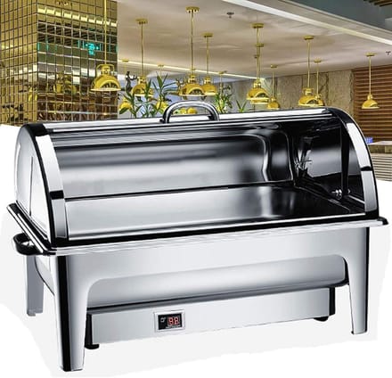 Elektrische Voedselwarmer - Warmhoudbak Buffet - Feesten En Buffetten - Instelbare Temperatuur - 9 Liter - Zilver