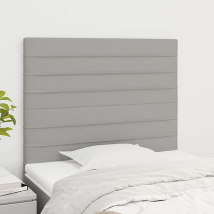 vidaXL - Hoofdbord - lichtgrijs - 90x5x118/128 - cm - stof