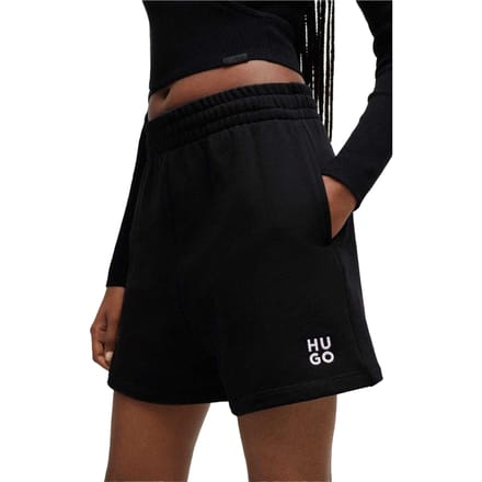 Hugo Dames/Dames Katoenen Elastische Taille Sweat Shorts (Zwart)