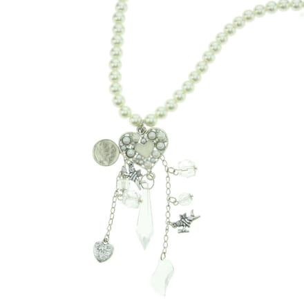 Behave - Lange parelketting met hart hanger - Romantische stijl