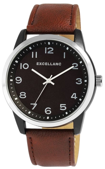 EXCELLANC Herenhorloge lederimitatie Mineraalglas