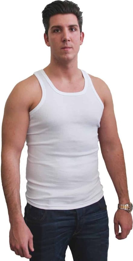 Naft - katoenen hemd heren - singlet - onderhemd heren - 4-pack - wit - maat M