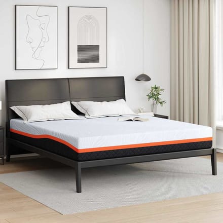 vidaXL - Matras - Wit - en - Grijs - 200 - x - 200 - cm - Jacquard - stof