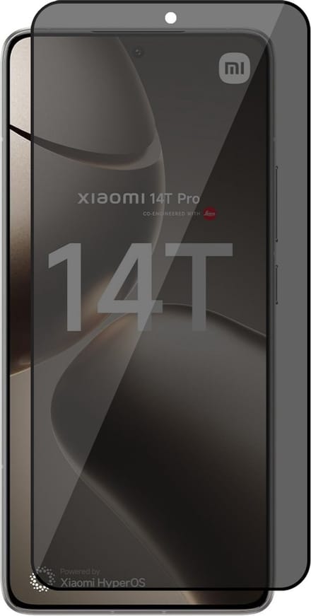 Privacy Screenprotector geschikt voor Xiaomi 14T / 14T Pro - Volledig Dekkend Glas Screen Protector