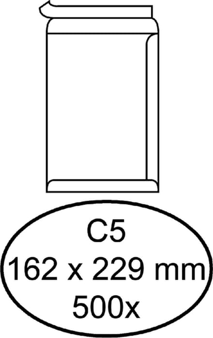 ENVELOP QUANTORE AKTE C5 162X229 ZK 100GR WIT