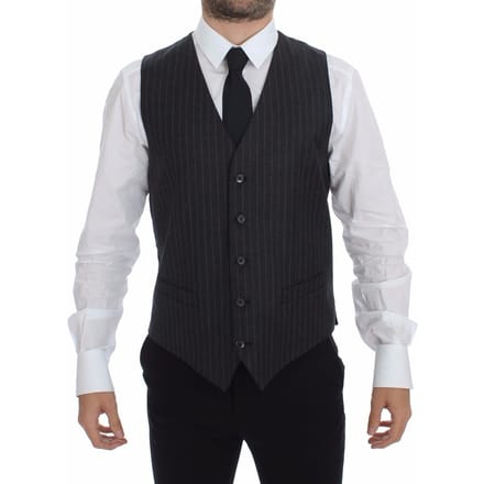 Grijs Ruitjes Wol Vest