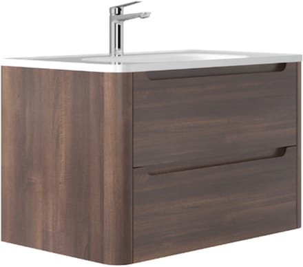 LINEA UNO - Riven 80 - Walnoot - Badmeubel - - 301745