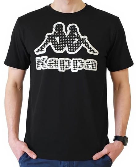 Kappa - Heren - Kappa Big Logo T-Shirt - Wit/Zwart - Maat M
