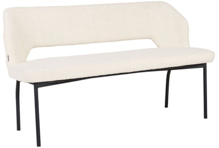 MUST Living eetkamerbank Bloom - 150x57x87 cm - Bouclé naturel