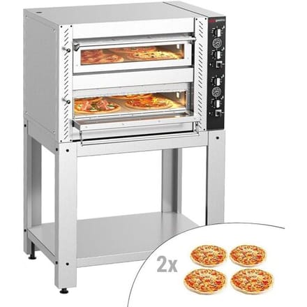 GGM Gastro Elektro Pizzaofen - 4+4x 34cm - Manuell - inkl. Untergestell