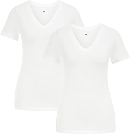 WE Fashion Dames T-shirt met V-hals, 2-pack