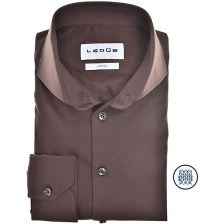 Ledûb Overhemd Versatile Tricot Shirt Donker Bruin / male