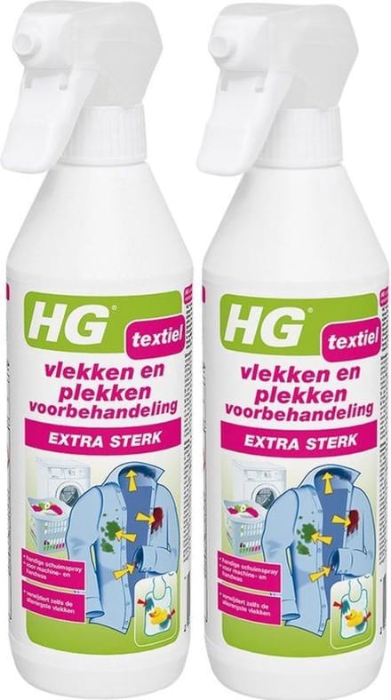 HG vlek & plekken textiel spray extra sterk - 2 Stuks !