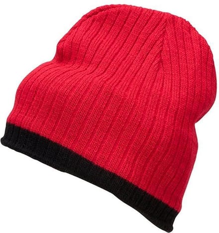 Myrtle Beach - Unisex Gebreide Muts (Rood/Zwart)