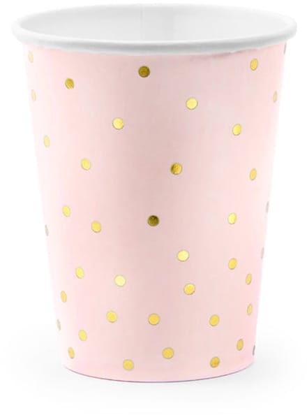 6 Party Queen papieren bekers roze 260ml