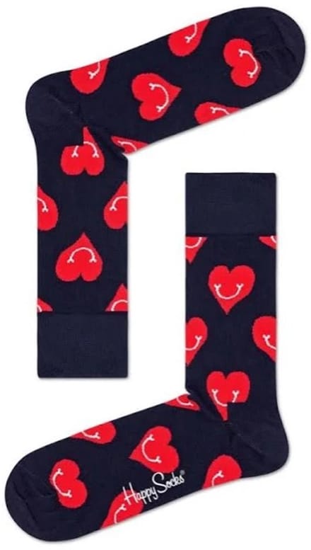 HS P002347 Smiley Heart Sock 36-40