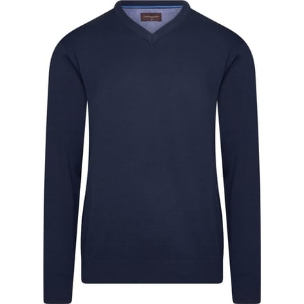 Cappuccino Italia - Heren Trui Pullover Salerno - Blauw - Maat S