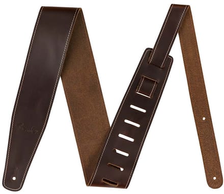 Fender Broken-In Leather Lederen Gitaarband Bruin 0990641050