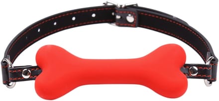 Smart Moves - Silicone Hondenbot Gag - Rood/Zwart