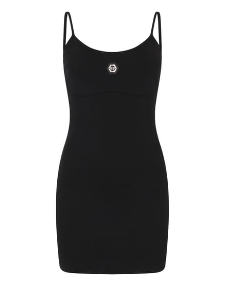 Cotton Rib Short Tank Dress Crystal Hexagon